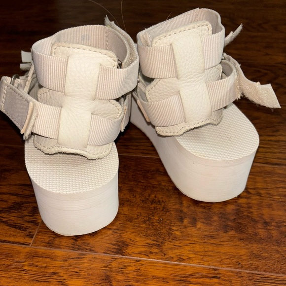 Teva Flatform Mevia Birch Gladiator Cream Strappy Platform Sandals Women’s 6 - Picture 4 of 7
